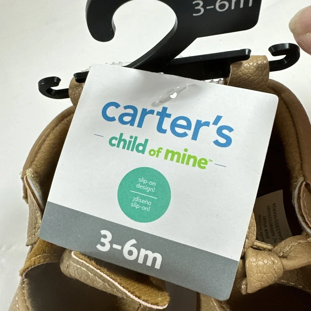 Carter's Child Of Mine Shoes Baby Size 3-6 Months Brown Bow Shoes